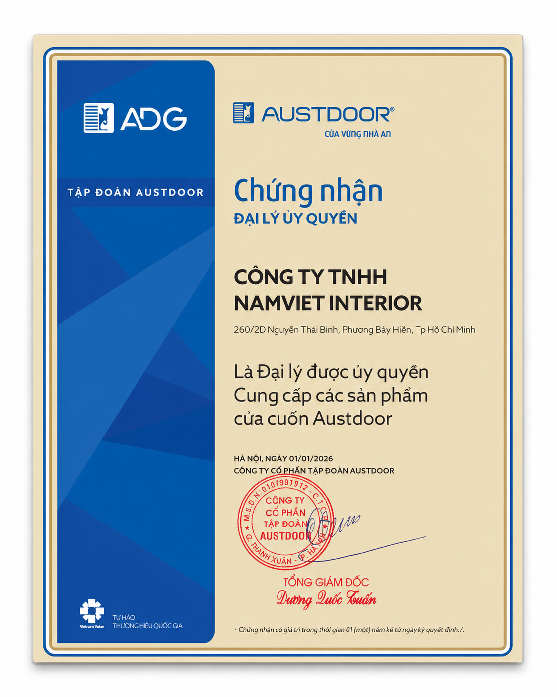 Giấy chứng nhận chất lượng sản phẩm