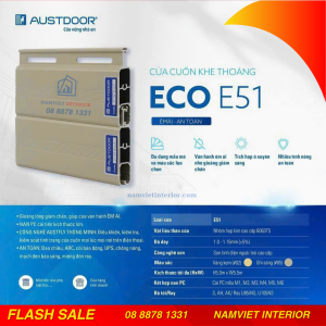 Cửa cuốn khe thoáng Austdoor ECO E51 |Độ dày 1-1.15mm|