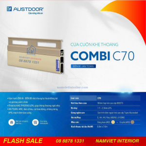 Cửa cuốn khe thoáng Austdoor COMBI C70 |Độ dày 2.3mm|