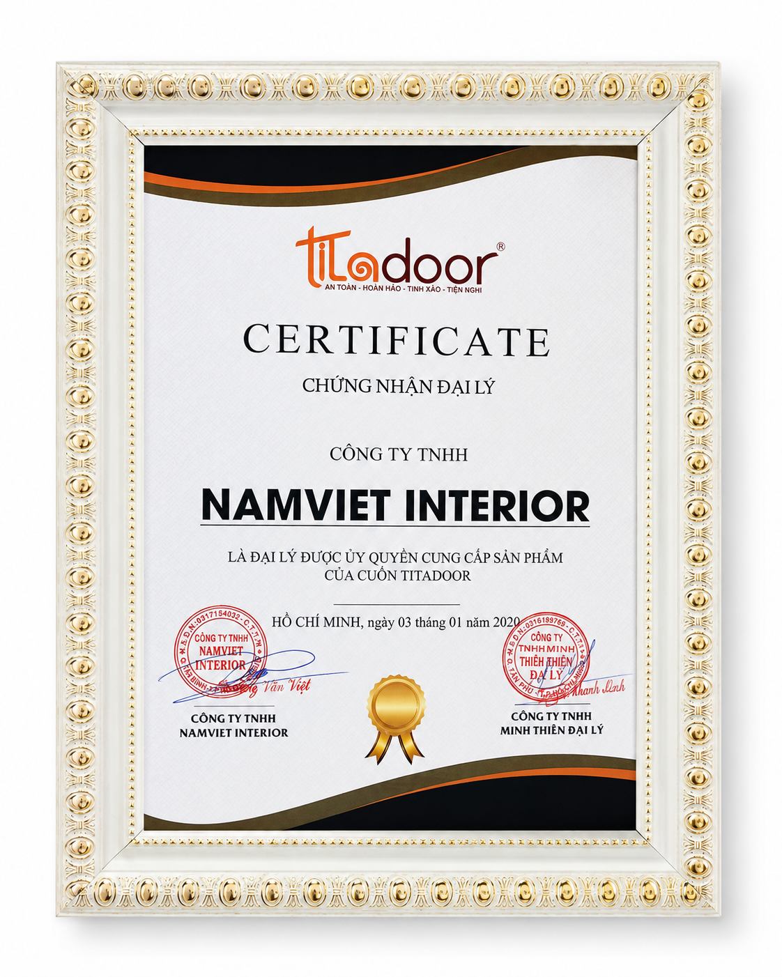 Chứng nhận đại lý Mitadoor