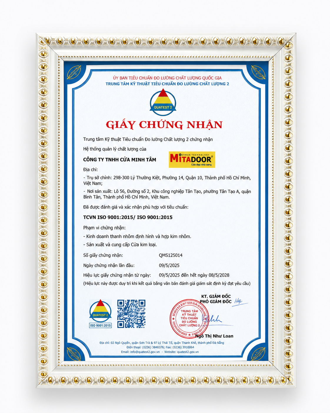 Chứng nhận đại lý Titadoor