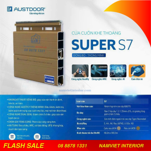 Cửa cuốn khe thoáng Austdoor SUPER S7 |Độ dày 1.2 – 1.35mm| – Nan 2 lớp, ron giảm chiều 2 lớp