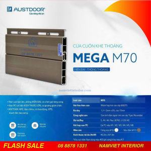Cửa cuốn khe thoáng Austdoor MEGA M70 |Độ dày 1.2 – 1.5mm|