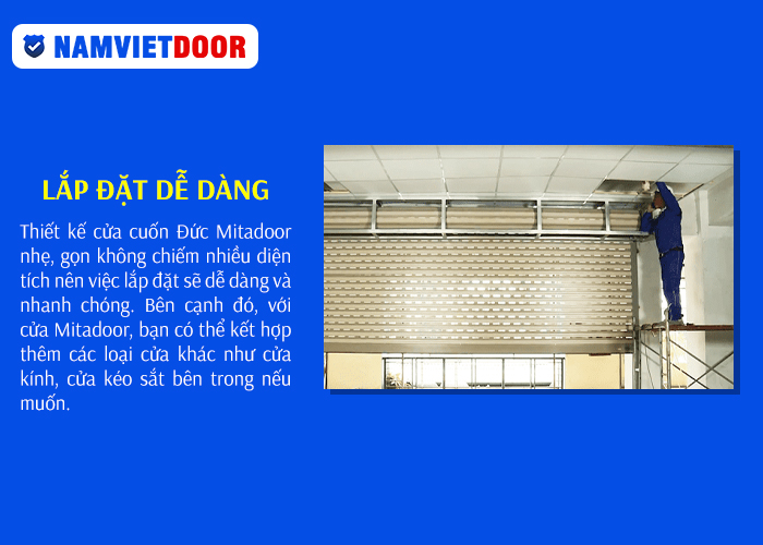 Lắp &dstrok;ặt dễ d&agrave;ng sửa chữa khi c&oacute; sự cố cửa cuốn