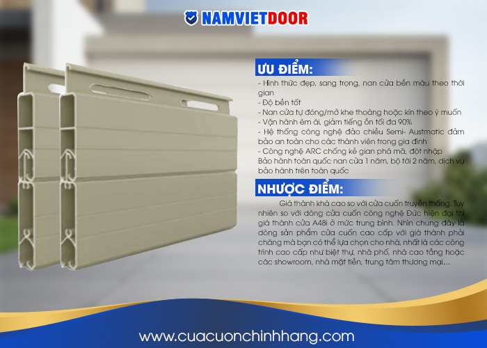 Ưu nhược điểm điển hình của cửa cuốn Austdoor A48i