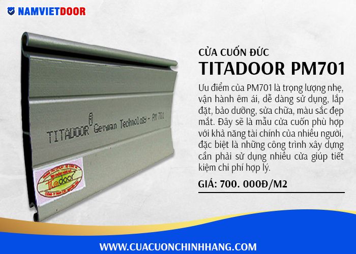 cửa cuốn &dstrok;ức titadoor pm 701