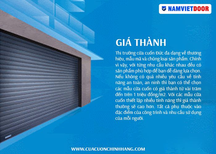 giá thành cửa cuốn đức