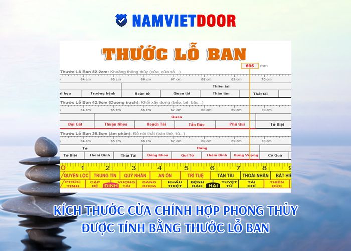 k&iacute;ch thước cửa ch&iacute;nh hợp phong thủy &dstrok;ược t&iacute;nh bằng thước lỗ ban