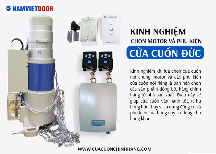 kinh nghiệm chọn phụ kiện cửa cuốn đức
