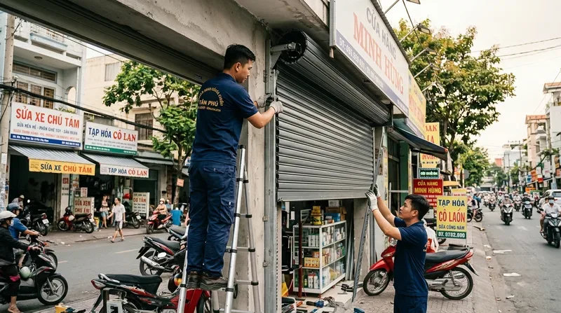 Dịch vụ lắp đặt và sửa cửa cuốn phường Tân Thành uy tín hàng đầu