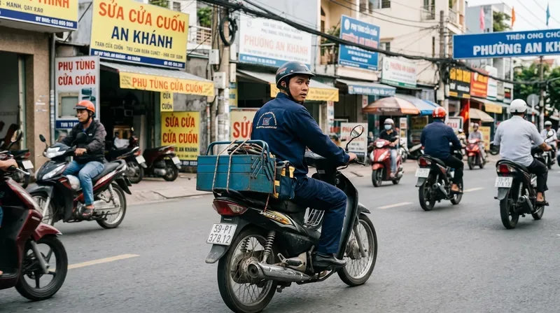 Dịch vụ sửa cửa cuốn phường An Kh&aacute;nh uy t&iacute;n, phục vụ 24/7