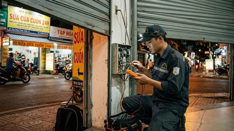 Dịch vụ sửa cửa cuốn phường &Dstrok;&ocirc;ng Hưng Thuận cấp tốc 24/7