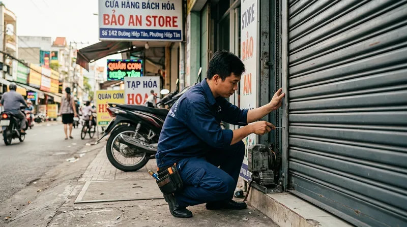 Tổng quan dịch vụ lắp &dstrok;ặt v&agrave; sửa cửa cuốn phường Hiệp T&acirc;n