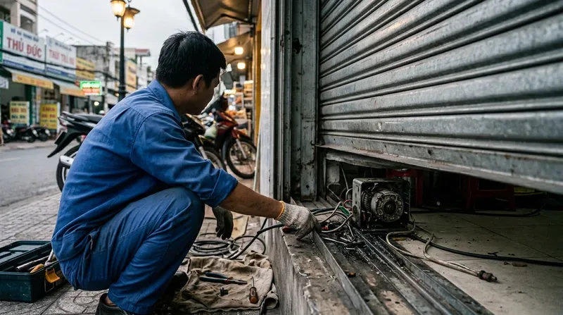 Các lỗi cửa cuốn thường gặp và cách xử lý tạm thời an toàn