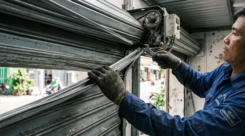 C&aacute;c lỗi cửa cuốn thường gặp v&agrave; hướng xử l&yacute; chuy&ecirc;n nghiệp