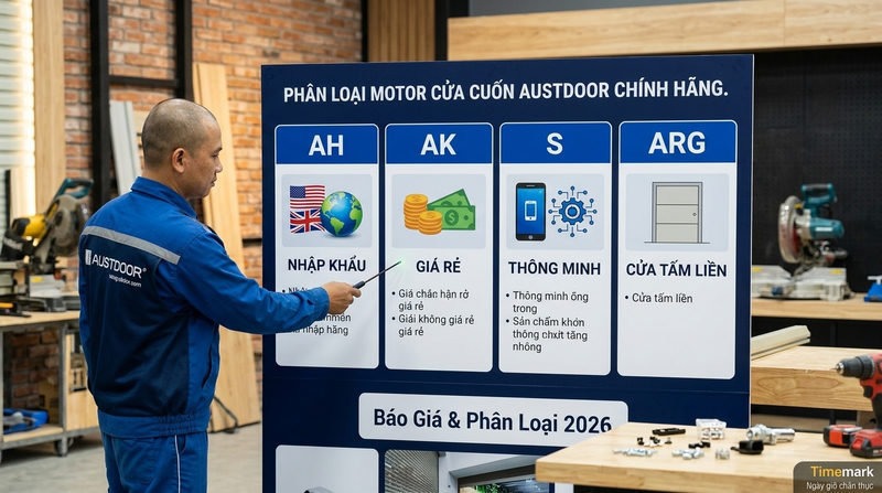 Phân loại 4 dòng bộ tời cửa cuốn Austdoor phổ biến nhất