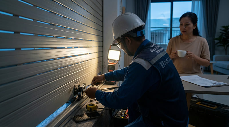 Dịch vụ sửa cửa cuốn 24/7 TP.HCM & Quy tr&igrave;nh thi c&ocirc;ng chuẩn
