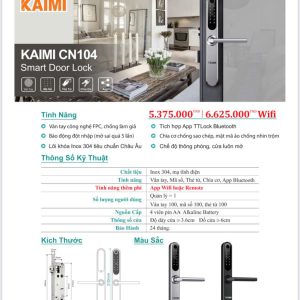 Khóa vân tay cửa nhôm CN104