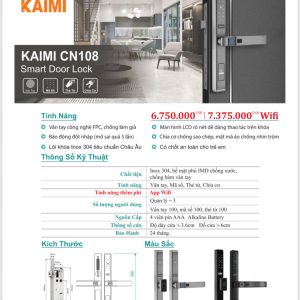Khóa vân tay cửa nhôm CN108