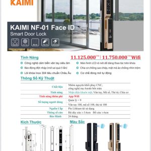 Khóa vân tay cửa nhôm NF-01 Face ID